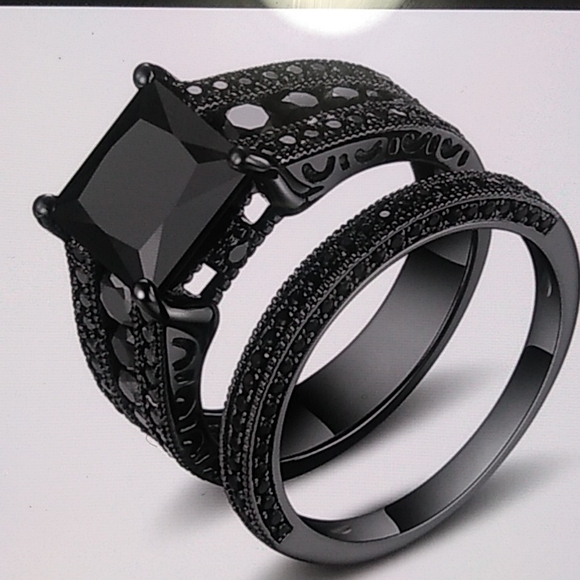 NEW 💎18K BLACK SAPPHIRE STERLING SILVER RING - Picture 3 of 7